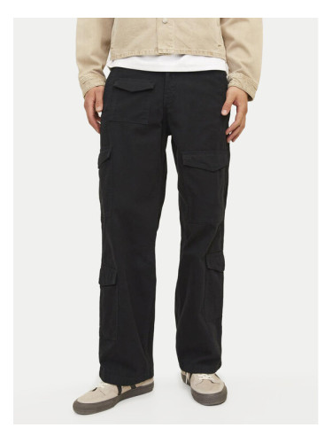 Jack&Jones Текстилни панталони Bill 12258307 Черен Relaxed Fit