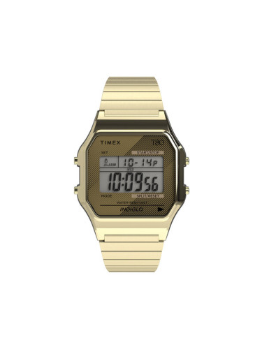 Timex Часовник T80 34mm Stainless Steel Expansion Band TW2R79000 Златист