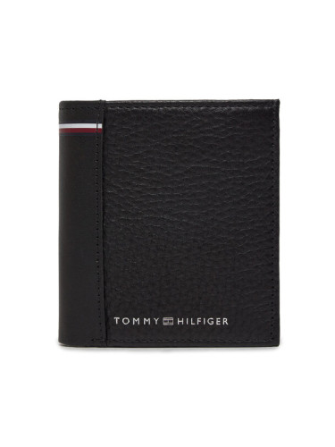 Tommy Hilfiger Голям мъжки портфейл Transit Trifold AM0AM12518 Черен