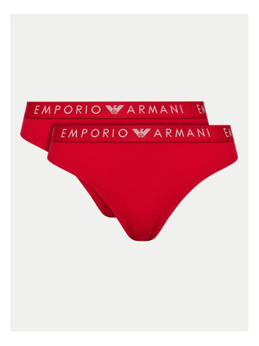 Emporio Armani Underwear Комплект 2 чифта бикини бразилиана 163337 4F227 10374 Червен