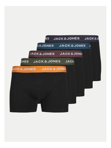 Jack&Jones Комплект 5 чифта боксери 12259103 Черен