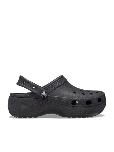 Crocs Чехли Classic Platform Glitter Clog W 207241 Черен