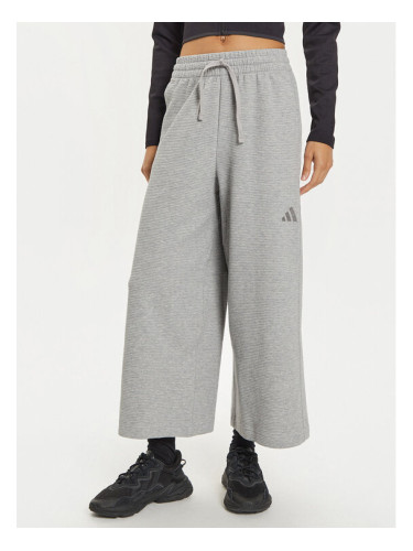 adidas Долнище анцуг ALL SZN IY6830 Сив Wide Leg