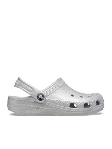 Crocs Чехли Classic Glitter Kids Clog T 206992 Сребрист