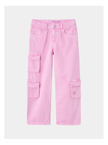 NAME IT Текстилни панталони 13232647 Розов Wide Leg