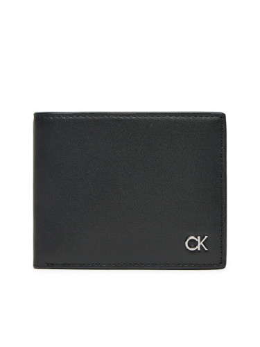 Calvin Klein Малък мъжки портфейл Metal Ck Bifold 6Cc K50K512289 Черен