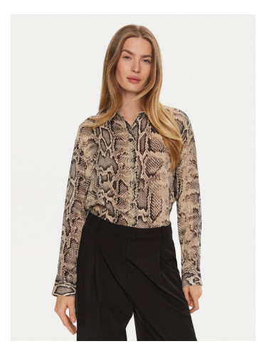 Sisley Риза 5YBMLQ07F Бежов Regular Fit