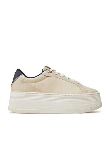 Tommy Hilfiger Сникърси Th Platform Sneaker Triangle FW0FW08115 Бежов