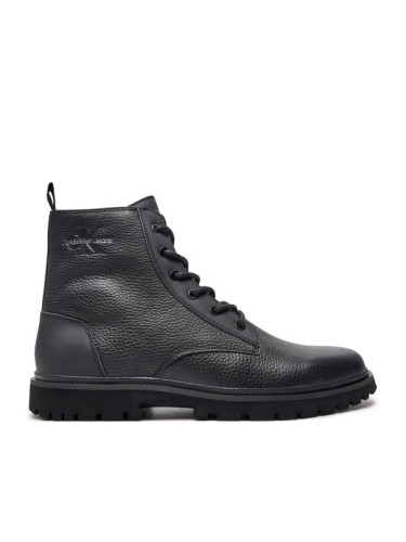 Calvin Klein Ботуши Eva Mid Laceup Boot Lth YM0YM00751 Черен