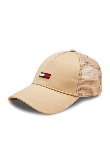 Tommy Jeans Шапка с козирка Tjm Elongated Flag Trucker Cap AM0AM12425 Бежов