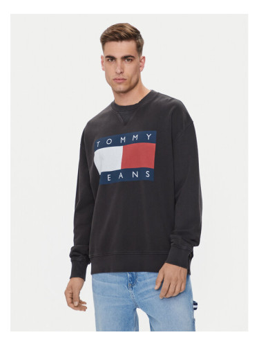 Tommy Jeans Суитшърт Big Flag DM0DM19222 Черен Relaxed Fit