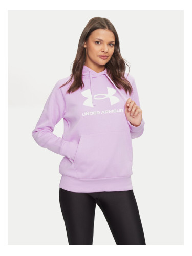 Under Armour Суитшърт Ua Rival Fleece Big Logo 1379501 Розов Loose Fit