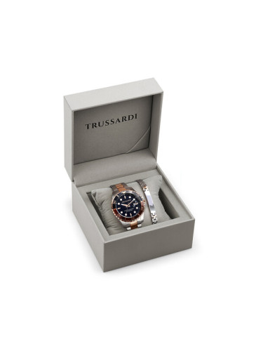 Trussardi Комплект часовник и гривна R2453169001 Черен