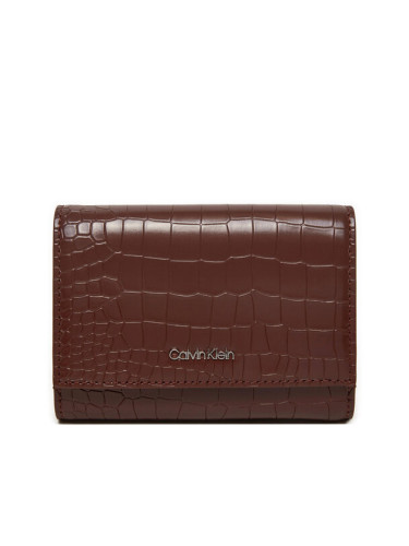 Calvin Klein Голям дамски портфейл Ck Must Md Trifold K60K612453 Кафяв