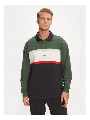 Quiksilver Тениска с яка и копчета Mercury Rugby AQYKT03125 Зелен Loose Fit