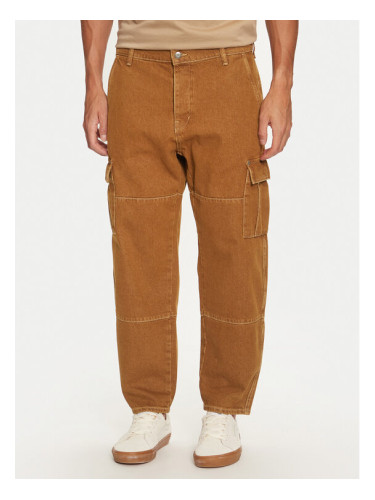 Mustang Текстилни панталони Toledo 1015529 Кафяв Loose Fit