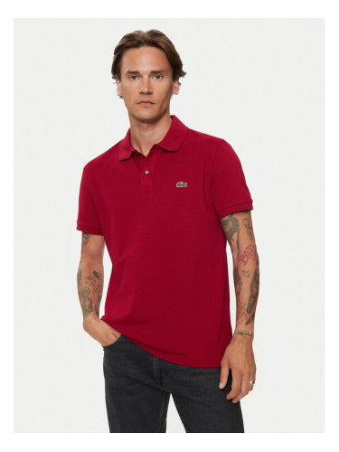 Lacoste Тениска с яка и копчета PH4012 Бордо Slim Fit