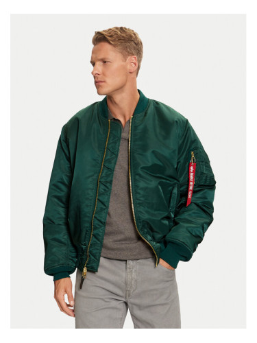 Alpha Industries Яке бомбър 100101 Зелен Regular Fit