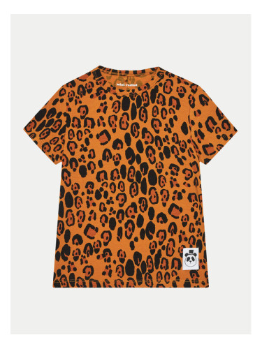 Mini Rodini Тишърт Basic Leopard 1000000213 Кафяв Regular Fit