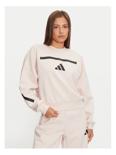 adidas Суитшърт Z.N.E. JF4783 Розов Loose Fit