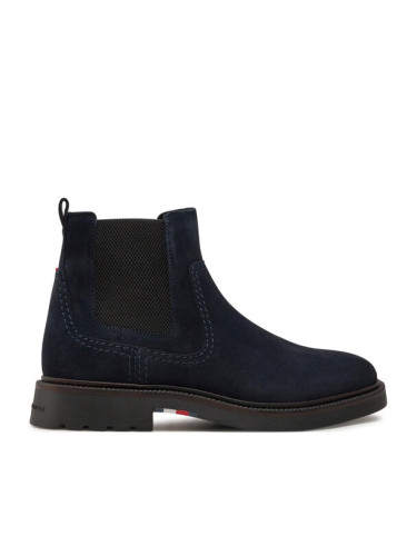 Tommy Hilfiger Боти тип челси Light Hilfiger Suede Chelsea FM0FM05104 Тъмносин