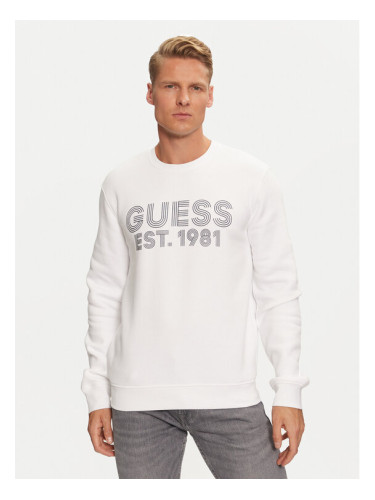 Guess Суитшърт M4YQ08 K9Z21 Бял Regular Fit