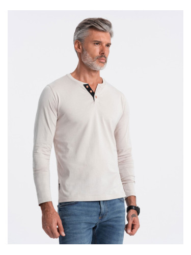 Ombre Clothing Henley T-shirt Siv