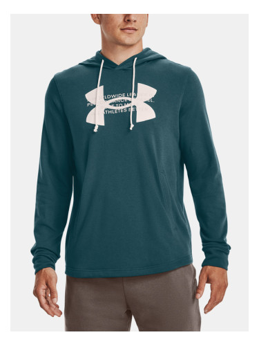 Under Armour UA Rival Terry Logo Hoodie Sweatshirt Zelen