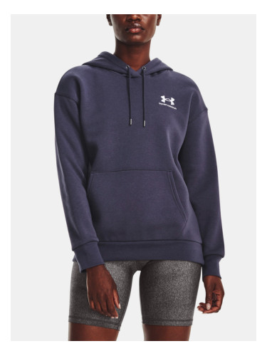 Under Armour Essential Fleece Hoodie Sweatshirt Siv