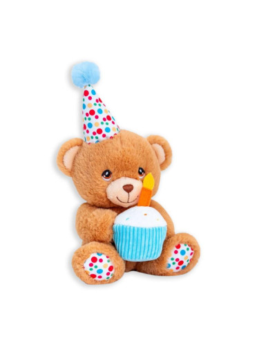 Плюшено Еко Мече "Честит Първи Рожден Ден!" (15 см)
