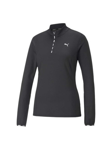 Puma PUMA STRONG 1/4 ZIP Дамска тениска, черно, размер