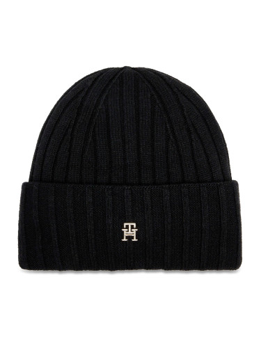 Шапка Tommy Hilfiger Essential Chic Beanie AW0AW15779 Черен