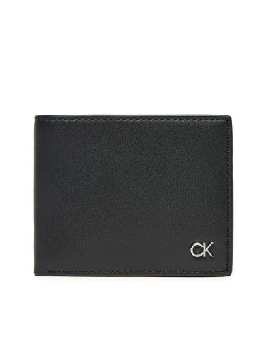 Малък мъжки портфейл Calvin Klein Metal Ck Bifold 6Cc K50K512289 Черен