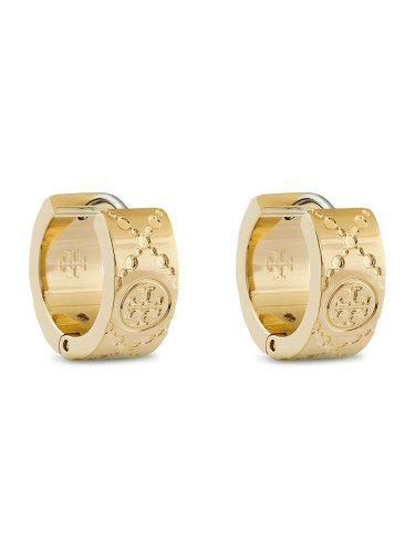 Обици Tory Burch T Monogram Small Hoop Earring 159310 Златист