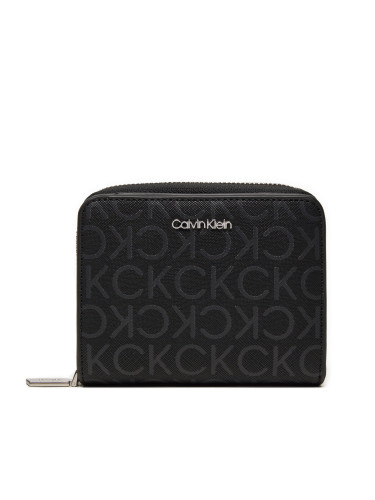 Малък дамски портфейл Calvin Klein Around Mono K60K612433 Черен