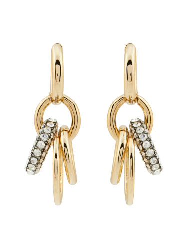 Обици Tory Burch Miller Pave Interlocking Earring 160179 Златист