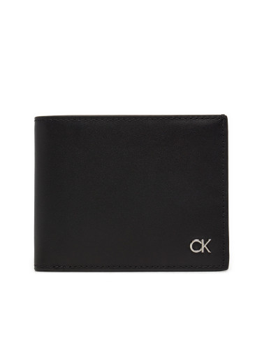 Голям мъжки портфейл Calvin Klein Metal Ck Bifold 5Cc K50K512294 Черен