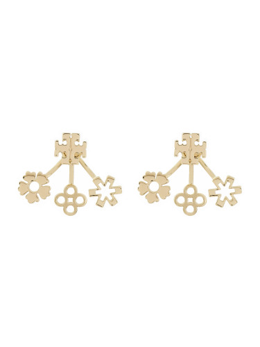 Обици Tory Burch Kira Clover Front-Back Earring 160178 Златист