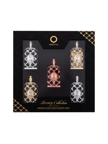 Orientica Luxury Collection Подаръчен комплект EDP Royal Amber 7,5 ml + EDP Royal Bleu 7,5 ml + EDP Velvet Gold 7,5 ml + EDP Oud Safron 7,5 ml + EDP Amber Rouge 7,5 ml