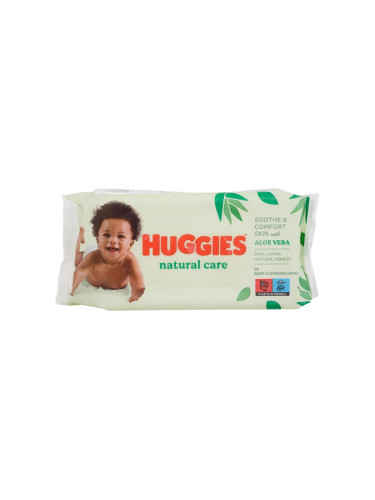 Huggies Natural Care Aloe Vera Baby Cleansing Wipes Почистващи кърпички за деца 56 бр