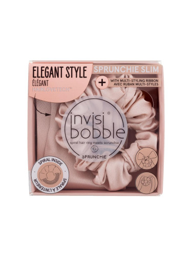 Invisibobble Sprunchie Slim + Multi-Styling Ribbon Ластик за коса за жени 1 бр Нюанс Ballerina Bow