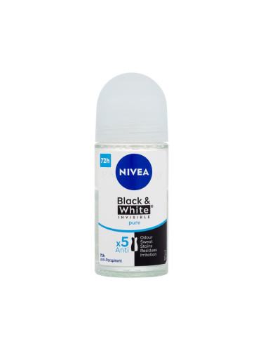 Nivea Black & White Invisible Pure 72h Антиперспирант за жени 50 ml