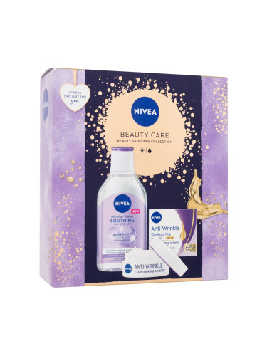 Nivea Beauty Care Подаръчен комплект дневен крем за лице Anti-Wrinkle Contouring Day Care 65 SPF30 50 ml + мицеларна вода Soothing Micellar Water 400 ml