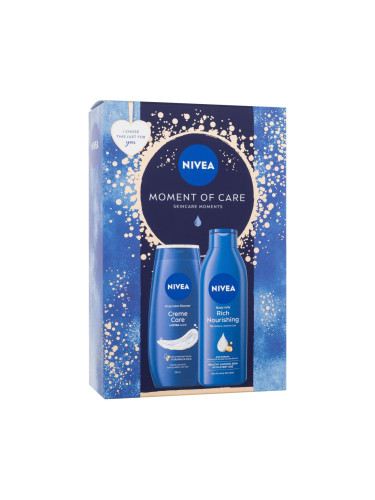 Nivea Moment Of Care Подаръчен комплект душ гел Creme Care 250 ml + лосион за тяло Rich Nourishing 250 ml