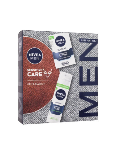 Nivea Men Sensitive Care Подаръчен комплект афтършейв Men Sensitive 100 ml + пяна за бръснене Men Sensitive 200 ml