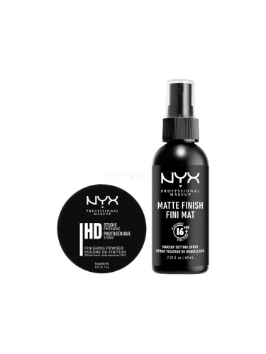 Пакет с отстъпка Пудра NYX Professional Makeup High Definition Studio Photogenic Finishing Powder + Фиксатор за грим NYX Professional Makeup Matte Finish