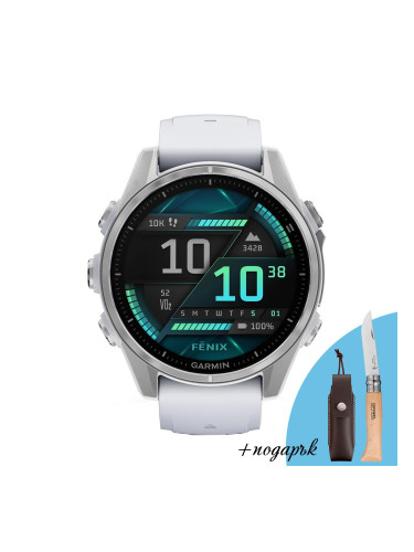 Смарт часовник Garmin Fenix 8 Amoled 43 мм Silver/Whitestone Garmin 010-02903-00