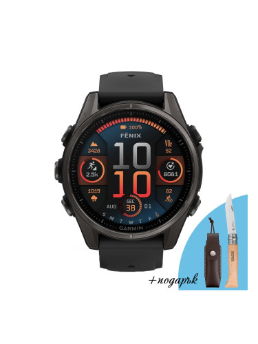 Смарт часовник Garmin Fenix 8 Amoled 43 мм Sapphire Carbon Gray DLC Titanium/Black/Pebble Gray Garmin 010-02903-21