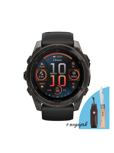 Смарт часовник Garmin Fenix 8 Amoled 51 мм Sapphire Carbon Gray DLC Titanium/Black/Pebble Gray Garmin 010-02905-21