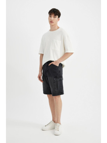 DEFACTO Cargo Fit Jean Bermuda Shorts